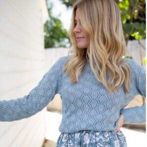 Marea Camille Angora Wool Sweater  -Dusty  Blue - Size Small